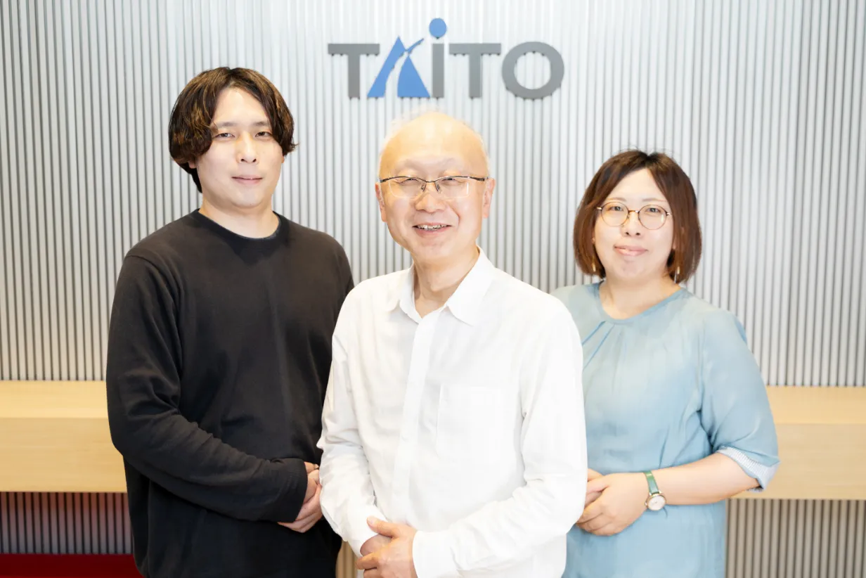 株式会社タイトー コーポレート・コミュニケーション課 平松 信宏 氏、深澤 翔 氏、田中 量子 氏